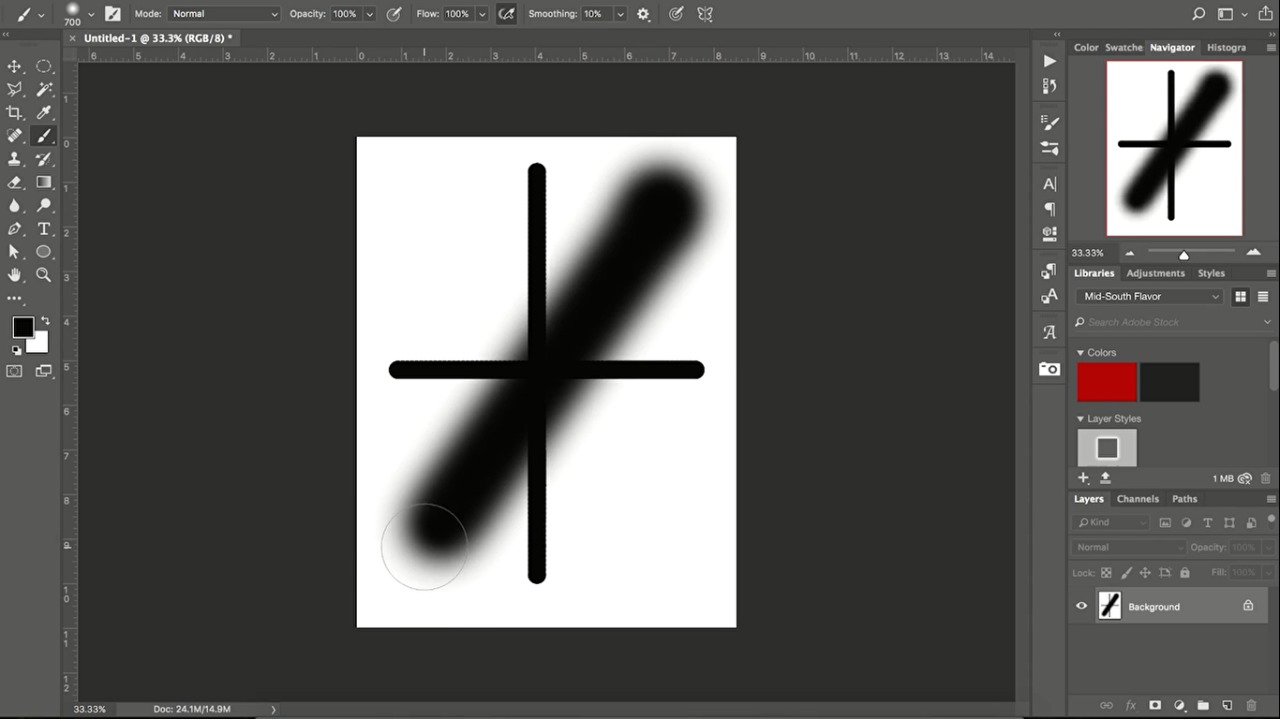 straight line in photoshop